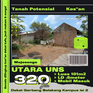 Tanah 101 buat kos Utara UNS