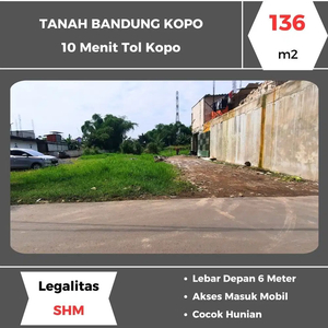 Tanah Bandung Dekat Pintu Toll Kopo SHM Siap Bangun