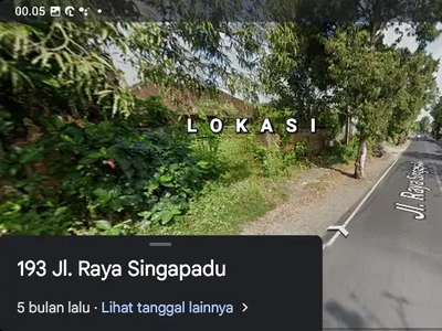 Tanah cck utk usaha/bisnis di jln RAYA SINGAPADU Gianyar Bali