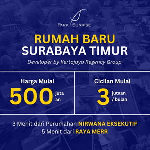 TERBARU, Rumah Baru Park Sunrise 500Jtan Dkt Raya MERR Rungkut Stikom