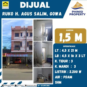 DIJUAL RUKO MURAH 3 LANTAI JALAN H. AGUS SALIM GOWA