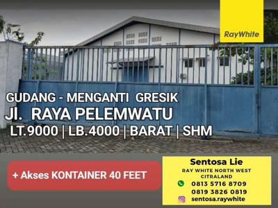 Dijual 9000 m2 Gudang Raya Pelemwatu Menganti Gresik Kontainer 40 feet