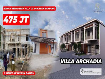 rumah berkonsep villa dekat kawasan wisata bandung