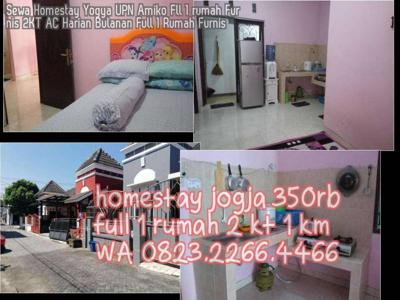 Sewa Homestay Yogya UPN Amiko Fll 1 rumah Furnis 2KT AC Harian Bulanan