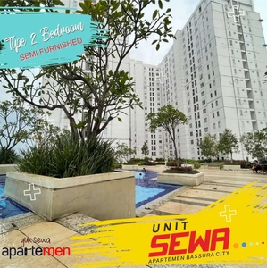 Apartemen Bassura City 2 BR Semi Furnished hrg satu tahun lebih murah