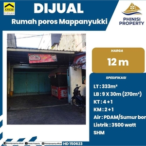 DIJUAL RUMAH DI JALAN POROS MAPPANYUKKI