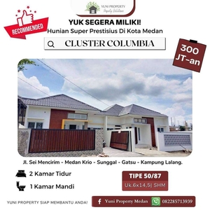 DIJUAL RUMAH HUNIAN LUAS NYAMAN DICLUSTER COLUMBIA KOTA MEDAN