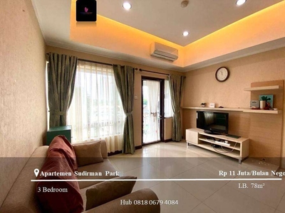 Disewakan Apartement Sudirman Park Low Floor 3BR Full Furnished