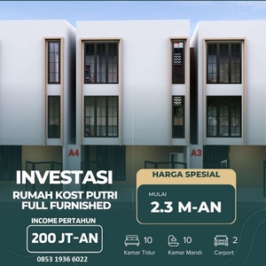 Investasi Kosan Putri Dekat Kampus UI Dengan Income 200 jutaan Srt SHM