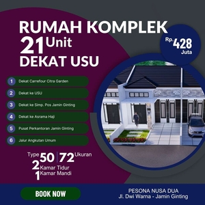 JUAL RUMAH DI PADANG BULAN JAMIN GINTING HANYA 5 MENIT DARI USU