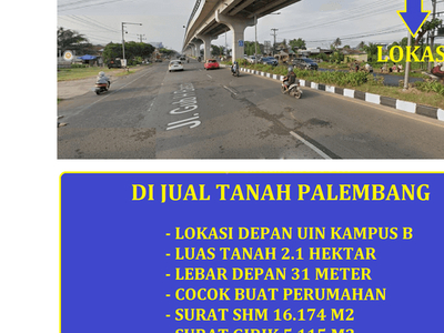 Jual Tanah 2 Hektar di Jl Gub H Bastari Jakabaring Palembang