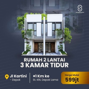 Miliki Rumah 500 jutaan KPR 2 Lantai Dekat Stasiun Depok Surat SHM