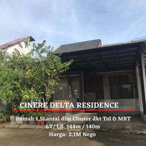 Rumah 1,5Lantai posisi hoek dlm cluster di Cinere Delta Residence