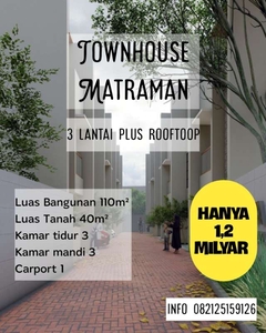 Rumah 3-lantai Plus Rooftop Daerah Utan Kayu, Matraman