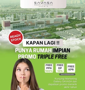 Rumah baru free ppn dan free dp 10% depan Aeon Mall Deltamas