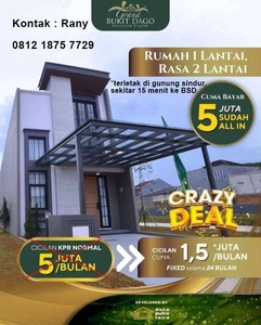 rumah mewah 1 lantai cicilan murah terjangkau (tampilan seperti 2 lt)