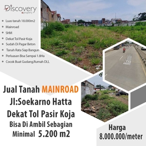 Tanah Murah Bandung Jalan Utama Mainroad Soekarno Hatta Dekat Tol