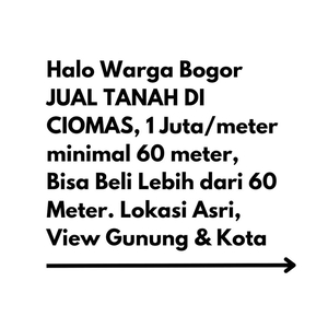 Tanah Murah di Ciomas Bogor, Jual Cash Mulai 60 Meter Kavlingan