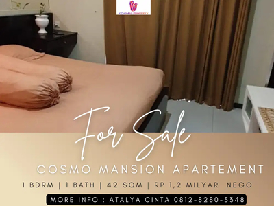 Dijual Apartement Cosmo Mansion Low Floor Facility 1BR Full Furnished