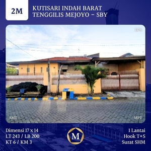 Dijual Rumah Hook 1 Lantai Kutisari Indah Barat 2M Surat SHM LT243 LB200 - Surabaya