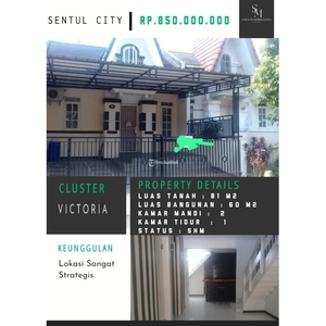 Dijual Rumah Siap Huni Tipe 6081 Di Taman Victoria Sentul City - Bogor