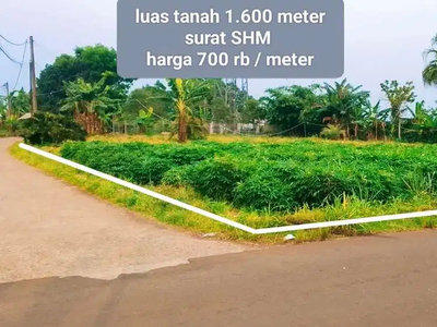 Dijual tanah huuk murah surat SHM hanya 700 RB / meter