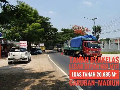 DIJUAL, Tanah Istimewa LD 100 mtr, Jl Raya Propinsi, Caruban MADIUN