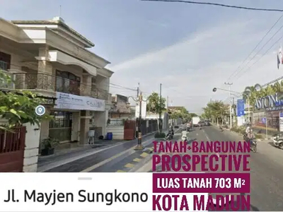 DIJUAL Tanah+rumh, Jl Mayjen Sungkono Kota MADIUN, Lokasi Apikk