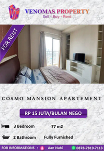 Disewakan Apartment Cosmo Mansion 3BR Full Furnished