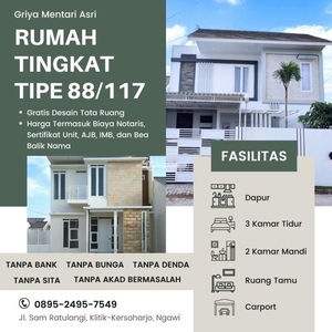 Jual Rumah Baru Tipe 88 di Perumahan di Posisi Hook Lokasi Strategis Murah - Ngawi