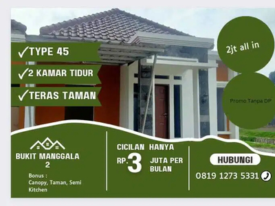 RUMAH BARU DI KOTA BOGOR DEKAT KE STASIUN, TANPA DP DAN BONUS SUBSIDI