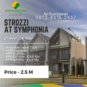 Strozzi at symphonia summarecon opsi 2 & 3lt mulai 2man DP cicil 15x!!