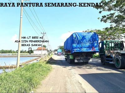 Tanah HM Pengeringan Pinggir Jl.Raya Pantura Semarang Kendal dekat KIK
