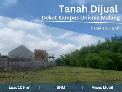 Tanah Siap Bangun Dekat Taman Merjosari Kota Malang