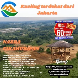 Promo tanah serbaguna 30 menit dari Jakarta double view( pegunungan dan kota) CILILITAN, JAKAR
