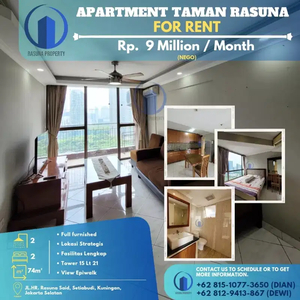 Apartment Taman Rasuna, For Rent, 2 Br, Furnished, Siap Huni