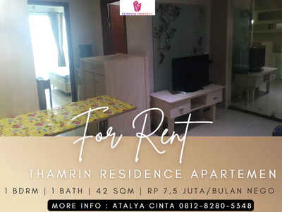 Disewakan Apartment Thamrin Residence Low Floor 1BR Full Furnished