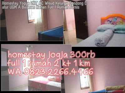 Homestay Yogya 2KT AC Wisud Kelurga Condong Catur UGM A Bulanan Harian