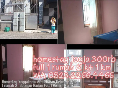 Homestay Yogyakarta AC Lebaran Keluarga Full 1 rumah 2 Bulanan Harian