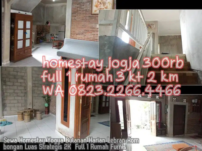 Sewa Homestay Yogya Bulanan Harian Lebran Rombongan Luas Strategis 2K