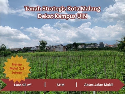 Harga Murah, Tanah Kota Malang Strategis Dekat UB, SHM On Hand