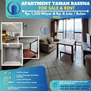Apartment Taman Rasuna, For Sale & Rent,2+1Br,Furnished, Siap Huni
