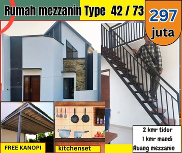 Di Jual Rumah redy Siap Huni 297 jt-an Mezaanine Hadap Ke Timur