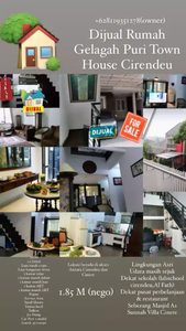 Dijual Rumah 2.5 lantai di Gelagah Puri Town House Cirendeu
