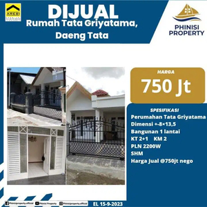 DIJUAL RUMAH SIAP HUNI HARGA MURAH DALAM KOTA DI DAENG TATA RAYA