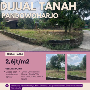 Dijual Tanah Pandowoharjo Dekat SMA 1 Ngaglik SHM Ready