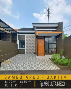 Rumah Baru Minimalis 1 Lantai Dalam Cluster Di Bambu Apus Jaktim