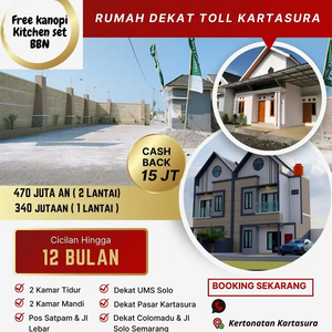 RUMAH DIJUAL DI KERTONATAN KARTASURA PROMO DISKON DAN BONUS BANYAK