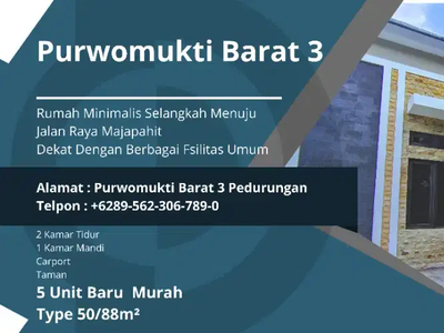 Rumah SHM Murah Type 50/110m² Dekat Jl Raya Majapahit