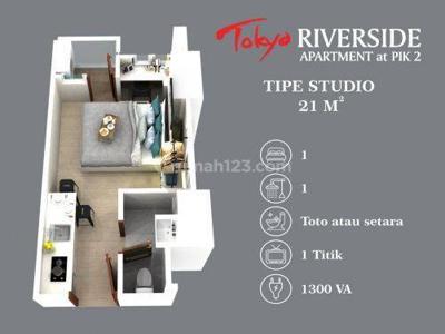 Disewakan Cepat Apartemen Tokyo Riverside Type Studio Ful Furnish